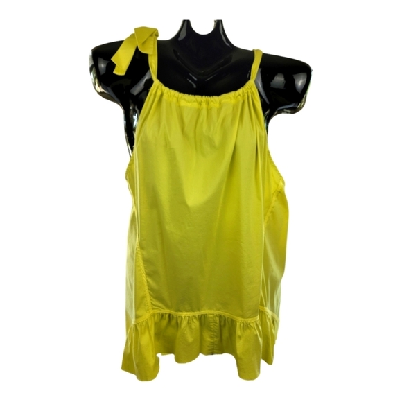 BCBGMAXAZRIA‎ Sleeveless Minimalist Drawstring Yellow Smock Top - Picture 1 of 9